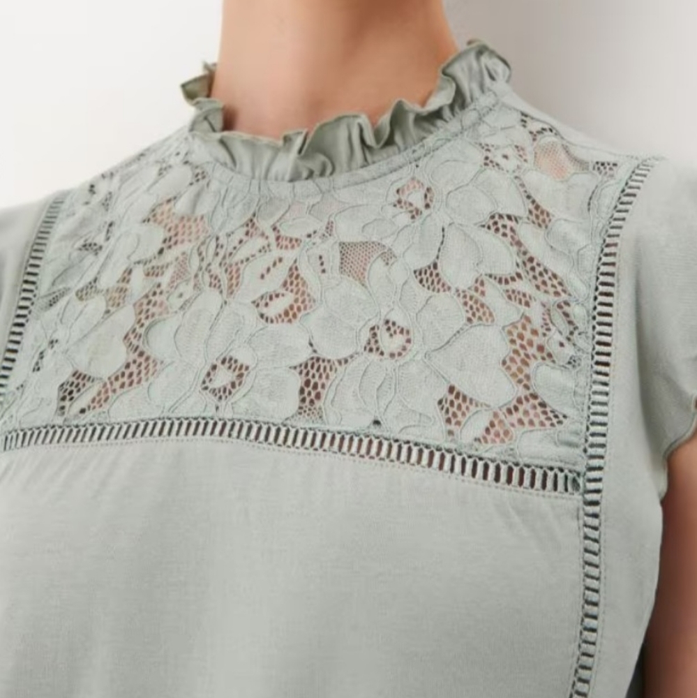 MOHITO Light Green Shirt With Ruffles